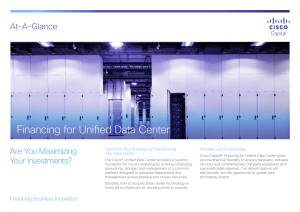Financing for Unified Data Center Are You Maximizing Your Investments? At-A-Glance