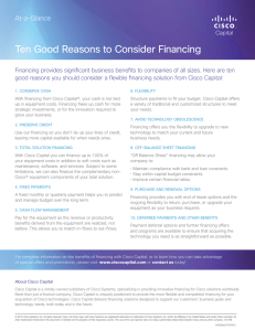 Ten Good Reasons to Consider Financing At-a-Glance
