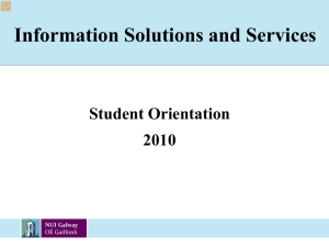 Information Solutions and Services Student Orientation 2010