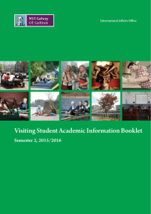 Visiting Student Academic Information Booklet Semester 2, 2015/2016