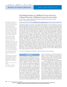 Psychological Status in Childhood Cancer Survivors: