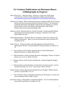 21 -Century	Publications	on	Marianne	Moore A	Bibliography	in	Progress
