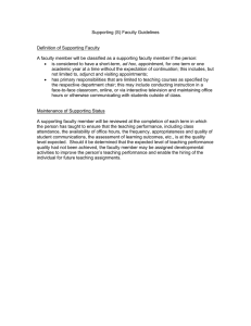 Supporting (S) Faculty Guidelines  Definition of Supporting Faculty