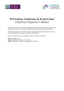 NUI Galway Conference &amp; Event Centre Conference Organiser’s Manual