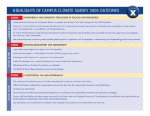 HIGHLIGHTS OF CAMPUS CLIMATE SURVEY 2005 OUTCOMES THEME