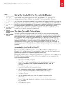 Using the Acrobat XI Pro Accessibility Checker