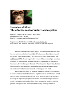 Evolution of Mind: The affective roots of culture and cognition