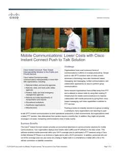 Mobile Communications: Lower Costs with Cisco Challenge