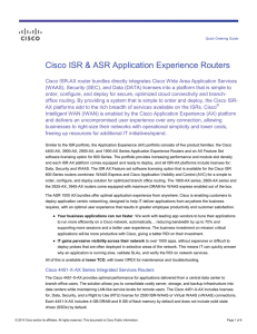 Cisco ISR &amp; ASR Application Experience Routers