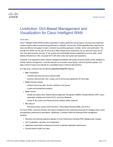 LiveAction: GUI-Based Management and Visualization for Cisco Intelligent WAN Overview