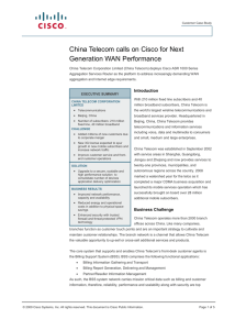 China Telecom calls on Cisco for Next Generation WAN Performance