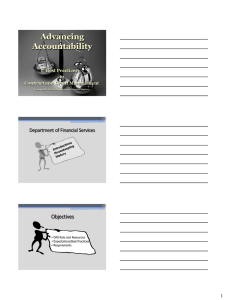 Advancing Accountability Objectives Department of Financial Services