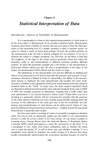 Statistical Interpretation of Data Chapter 8 Introduction—Sources of Variability in Measurement