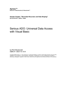 Serious ADO: Universal Data Access with Visual Basic Apress™