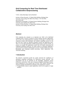 Grid Computing for Real Time Distributed Collaborative Geoprocessing