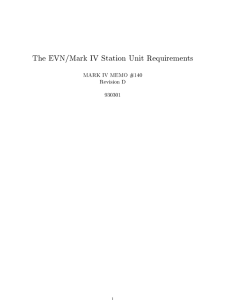 The EVN/Mark IV Station Unit Requirements 1