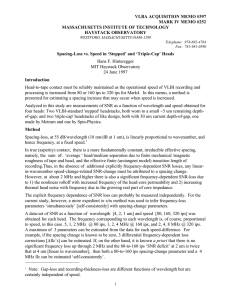 VLBA ACQUISITION MEMO #397 MARK IV MEMO #252 MASSACHUSETTS INSTITUTE OF TECHNOLOGY