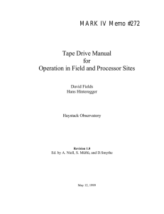 MARK IV Memo #272 Tape Drive Manual for