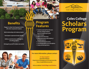 Scholars Program Coles College Benefits