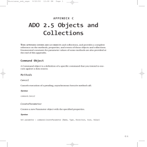ADO 2.5 Objects and Collections