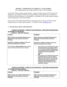 (For consideration by the Faculty Senate at its June 3,...  Per the USC Policies and Procedures Manual - Academic Affairs... REPORT:  COMMITTEE ON CURRICULA AND COURSES