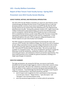 USC—Faculty Welfare Committee Report of Non-Tenure Track Faculty Survey—Spring 2015