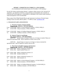 (For consideration by the Faculty Senate at its November 5,...  Per the USC Policies and Procedures Manual - Academic Affairs... REPORT:  COMMITTEE ON CURRICULA AND COURSES