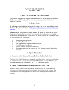 FACULTY SENATE MEETING November 7, 2007
