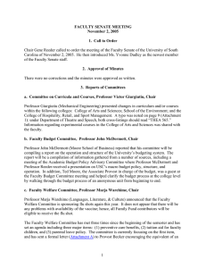 FACULTY SENATE MEETING November 2, 2005  1.  Call to Order