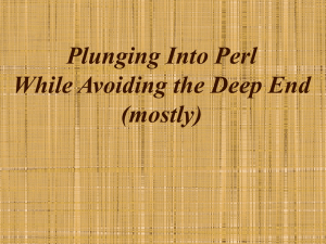 Plunging Into Perl While Avoiding the Deep End (mostly)