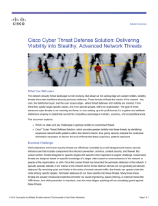 Cisco Cyber Threat Defense Solution: Delivering What You Will Learn