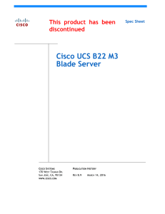 Cisco UCS B22 M3 Blade Server This product has been discontinued