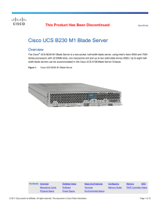 Cisco UCS B230 M1 Blade Server This Product Has Been Discontinued  Overview