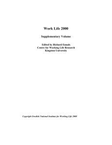 Work Life 2000 Supplementary Volume Edited by Richard Ennals