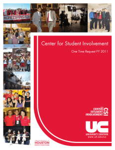 Center for Student Involvement One Time Request FY 2011