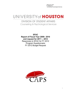 SFAC Report of Fiscal Year 2009– 2010
