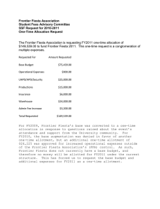 Frontier Fiesta Association Student Fees Advisory Committee SSF Request for 2010-2011