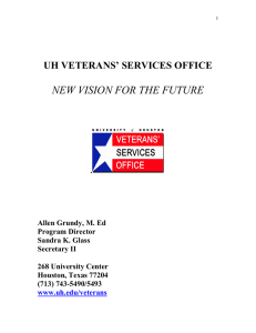 NEW VISION FOR THE FUTURE UH VETERANS’ SERVICES OFFICE