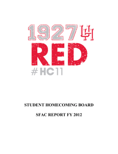 STUDENT HOMECOMING BOARD SFAC REPORT FY 2012