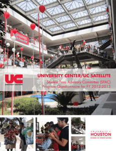 UNIVERSITY CENTER/UC SATELLITE Student Fees Advisory Committee (SFAC)