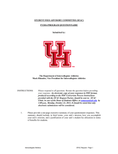 STUDENT FEES ADVISORY COMMITTEE (SFAC) FY2014 PROGRAM QUESTIONNAIRE Submitted by: