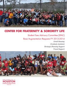 CENTER FOR FRATERNITY &amp; SORORITY LIFE Student Fees Advisory Committee (SFAC)