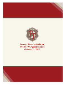 Frontier Fiesta Association FY14 SFAC Questionnaire October 22, 2012