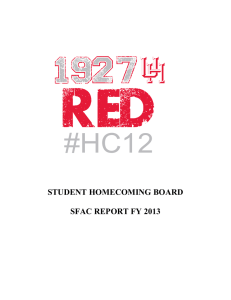 #HC12 STUDENT HOMECOMING BOARD SFAC REPORT FY 2013