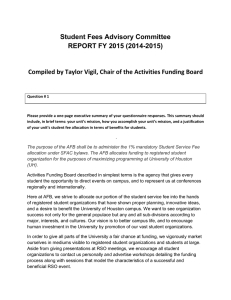 Student Fees Advisory Committee REPORT FY 2015 (2014-2015)