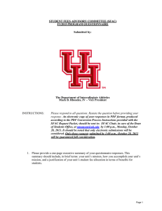 STUDENT FEES ADVISORY COMMITTEE (SFAC) FY2015 PROGRAM QUESTIONNAIRE Submitted by: