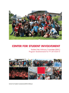 Center for Student Involvement/SFAC 2015/p.1