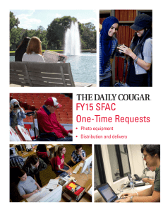 FY15 SFAC One-Time Requests THE DAILY COUGAR •	 Photo equipment