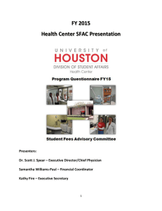 FY 2015 Health Center SFAC Presentation