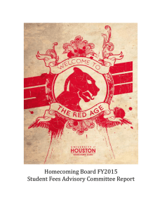 Homecoming Board FY2015 Student Fees Advisory Committee Report